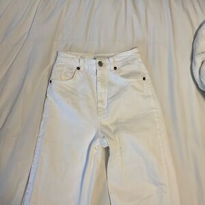 Zara Crisp White Denim Pants